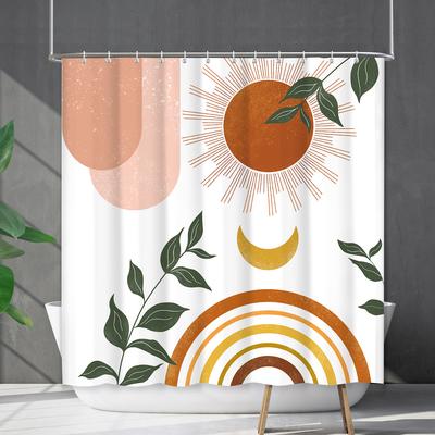 Shower Curtain Waterproof And Mildew-Proof 3D Digital Printing Plant Bohemian Printing Shower Curtain Bathroom Partition