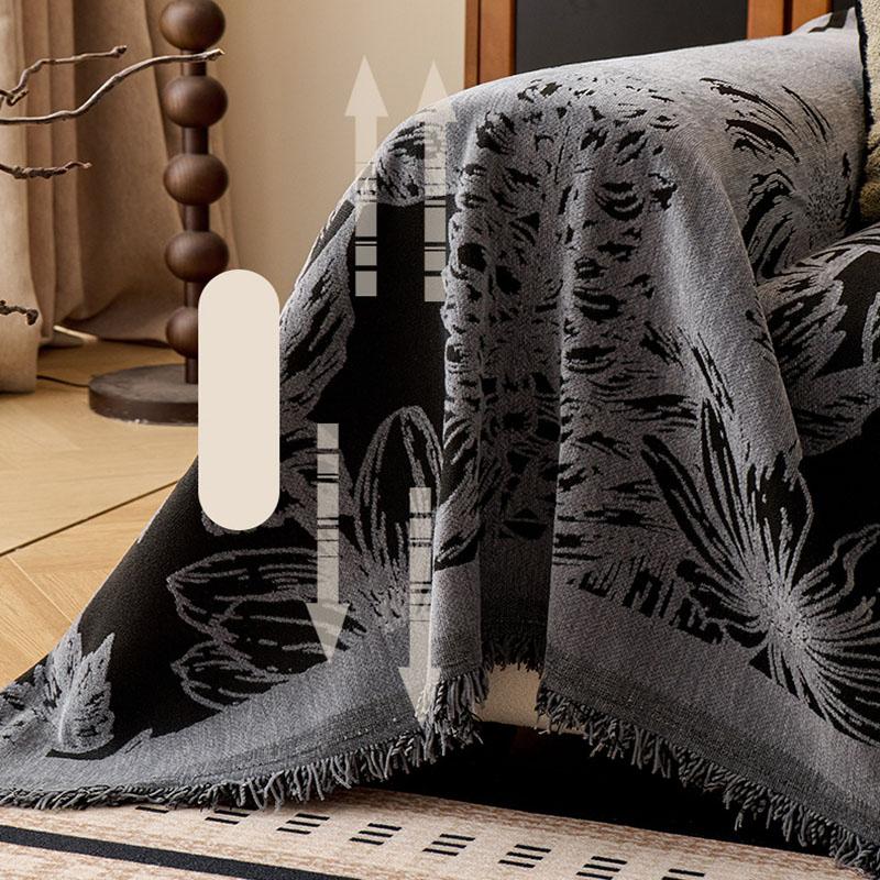 Hochwertiges Retro-Sofa-Handtuch mit Blumendruck, multifunktionale weiche Kniedecke für Büro und Zuhause, Sofaüberwurf im europäischen Stil zur vollständigen Abdeckung