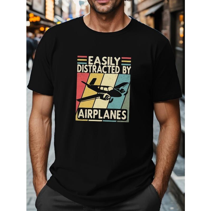 

Европейские размеры Плюс размер Футболка с коротким рукавом для мужчин, Футболки с принтом самолета S