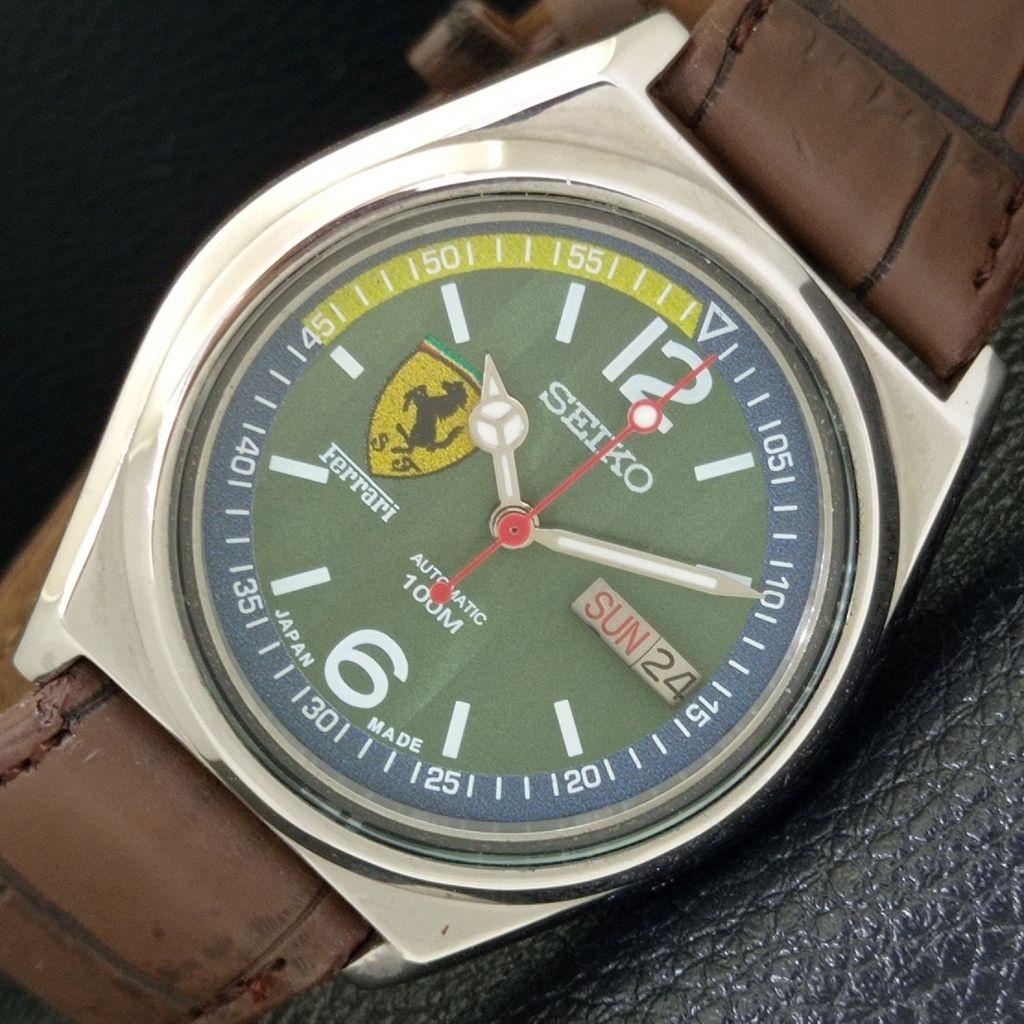 

AUTOMATIC VINTAGE SEIKO JAPAN 7019A MENS FERRARI DIAL WATCH a700502-5 R203-a700502