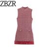 ZA Fall and Winter New Women's Clothing ZR Fashion Wind Fashion Artificial Fur Texture Dress 5063856 620