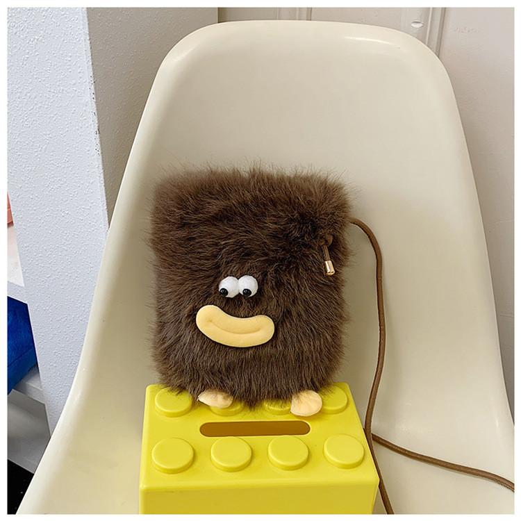 Plush Cartoon Shoulder Bag With Magnetic Closure For Daily Use