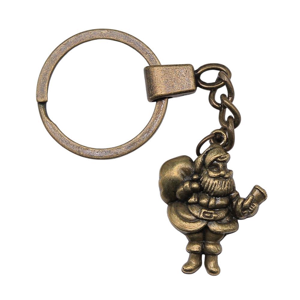 Christmas Snowman Charm Keychain Winter Holiday Key Ring 30mm Ring