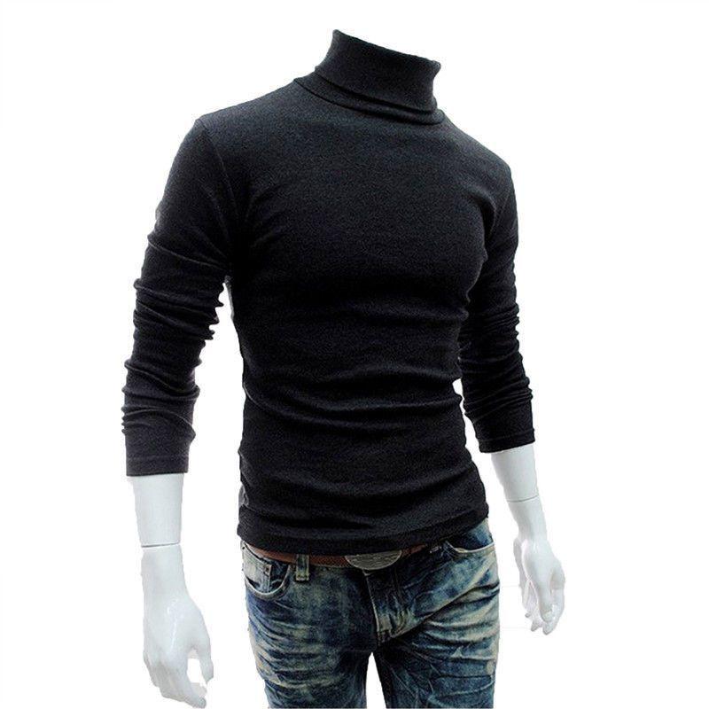 Comfortable Mens High Collar Sweater Turtleneck Long Sleeve Stretch Warm Jumper For Every Occasion
