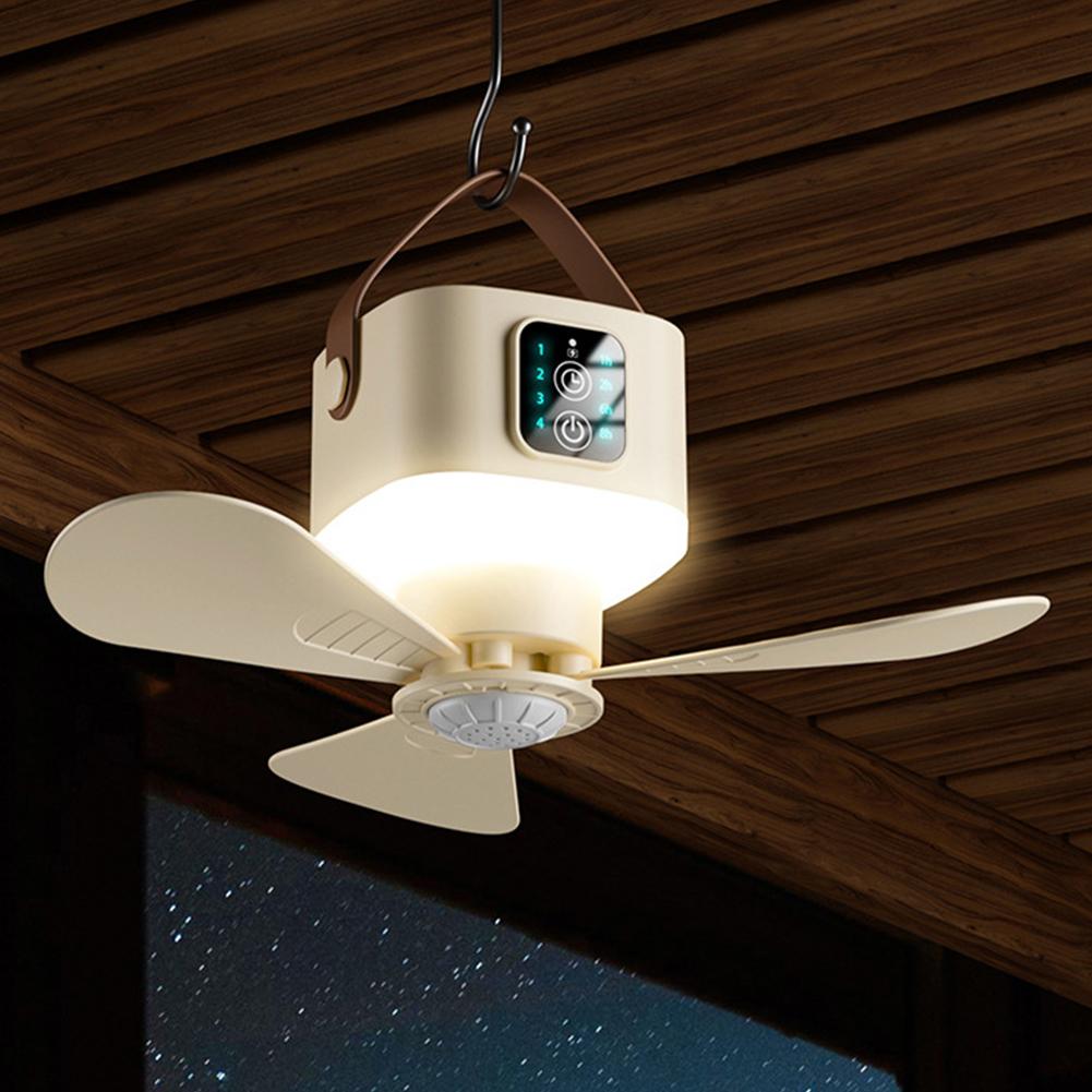 2 In 1 Silent Ceiling Fan Light 4 Gears Lightweight Hanging Fan Brushless Motor Fan Light for Dining Room Bedroom Living Room