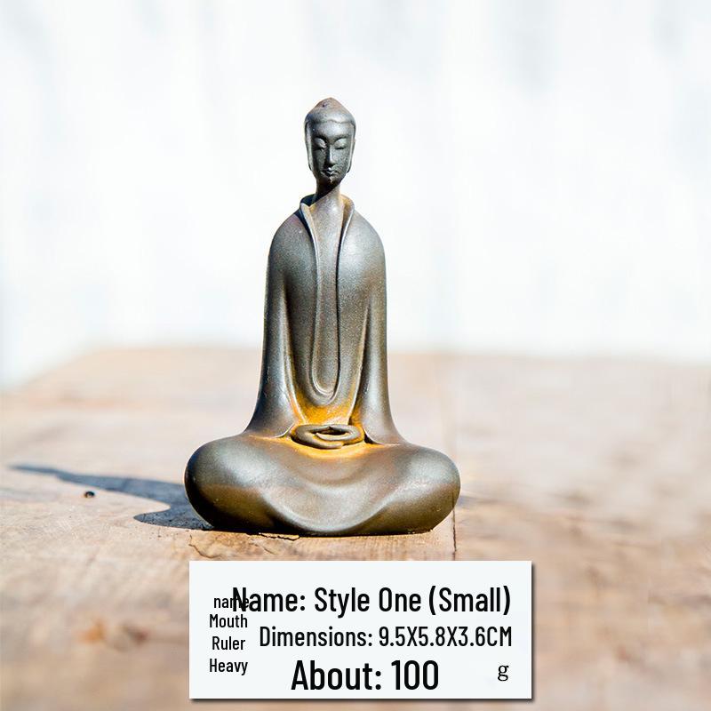 Zen Northern Wei Buddha Resin Statue: Handmade Chinese-Style Decor for Living Room 12.5