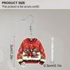 1 Paar Rote Weihnachtsmuster Pullover Acryl Ohrringe für Damen Trendige Mode Ohrringe Winterurlaub Ohrringe Schmuck Weihnachtsgeschenk