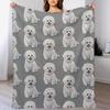Cute And Floofy Bichon Frise By Robert Phelps Throw Blanket Modern Design Soft Blanket For Home Decor