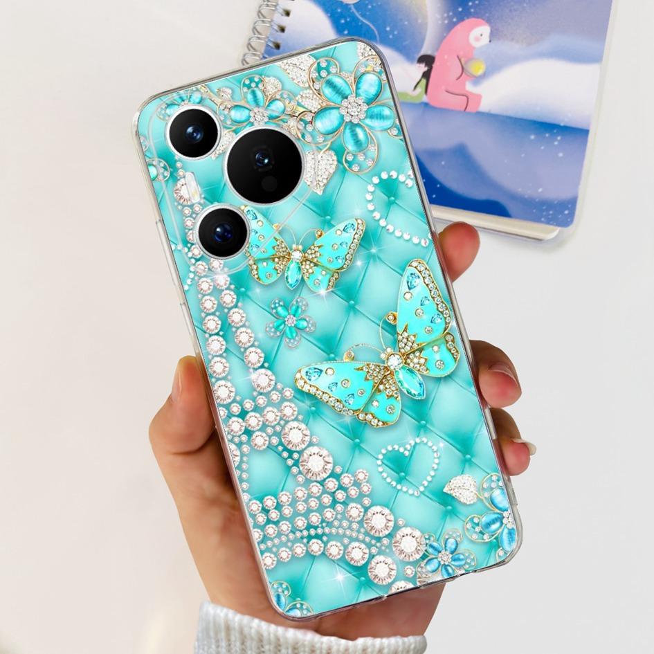 For Huawei Pura 70 Pro Plus Case Fashion Flowers Clear Soft Silicone Shockproof Phone Cover For Huawei Pura 70 Pro Pura70 Bumper