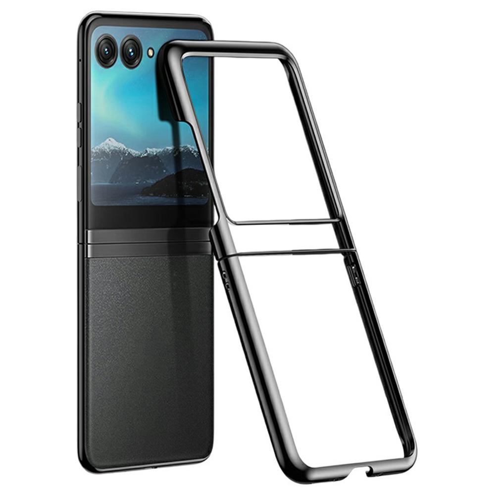 

Для Motorola Razr 60 Чохол Гальванічне покриття Ультратонкий Прозорий ПК Чохол для телефону Black