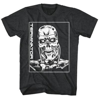 Terminator Czaszka Maszyny Czarny Melanż Koszulka dla Dorosłych Koszulka Unisex