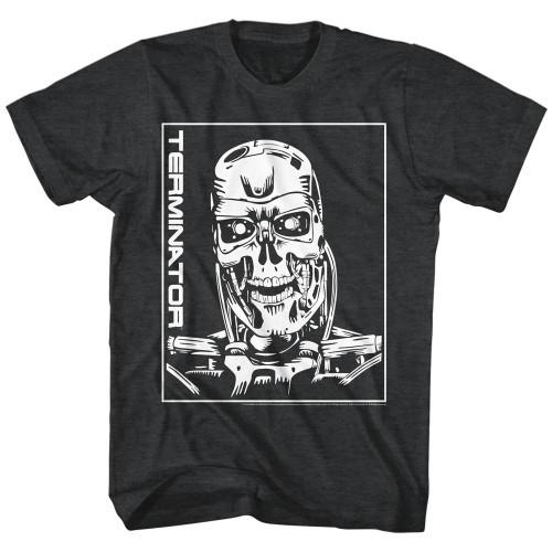 Terminator Machine Skull Black Heather Adult TShirt Unisex T-Shirt XL