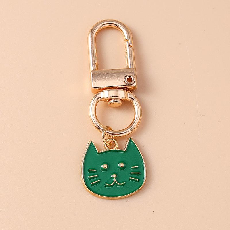 Cute Enamel Cat Key Chain Cartoon Animal Key Ring Pendants Key Holder Women Girls Handbag Accessories Jewelry Gifts
