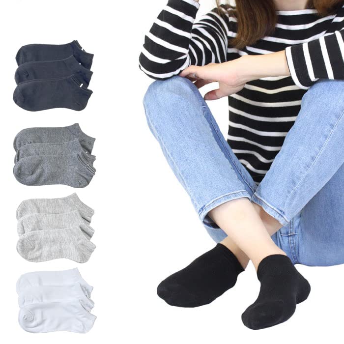 

Кроссовки Ankle School Ankle Black x 3 [ORGOGLIO JAPAN] Комплект из 3 пар, носки, женские носки, носки, носки, слипоны (22см-25см, Пары)