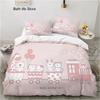Cute Cartoon Bedding Set Animals Pink Toddler 3D Funny Cat Print Duvet Cover Twin Queen Size For Teens Kids Girls Bedroom Decor