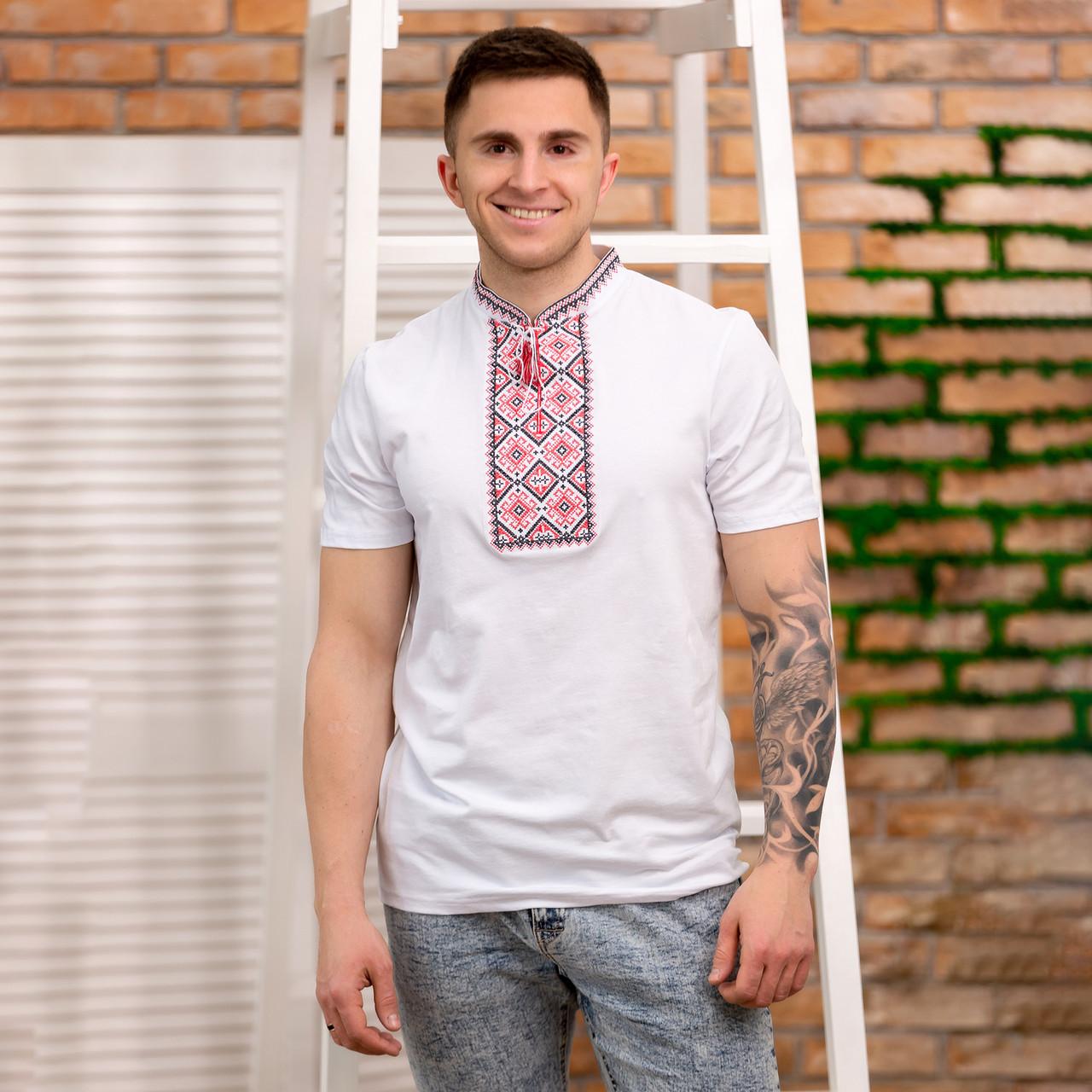 

Яскрава стильна вишита футболка для чоловіків 4XL білий