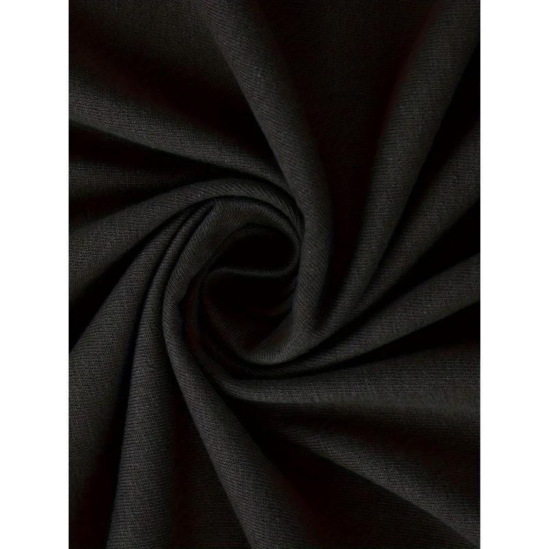 New Classic Black Short-Sleeved Men'S T-Shirt Made of 100%, Featuring a Creative Pattern Inspired by American Street Art