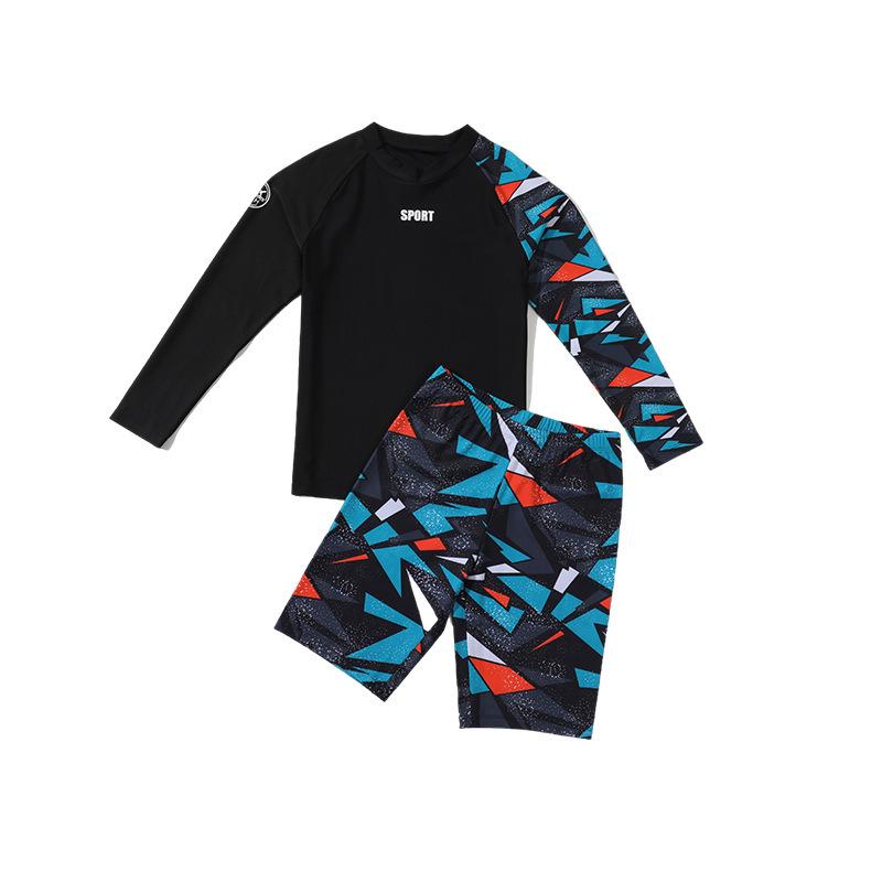 Kids' Long Sleeve Sun-Protective Swimsuit: Quick-Dry, Chlorine-Resistant UPF50+ Two-Piece Set
