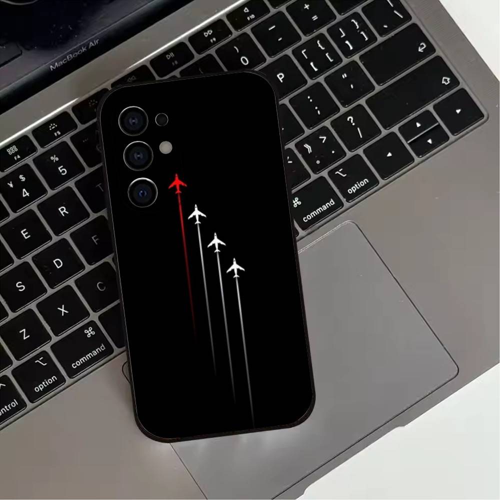 Travel creative A-Airplane Phone Case For Samsung S25,S24,S21,S22,S23,S30,Ultra,S20,Plus,Fe,Soft Silicone Black Cover