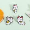 Japanese Lucky Cats Charm Metal Pin Elegant Cartoon Design Brooch For Clothing Bags Fashionable Accessory