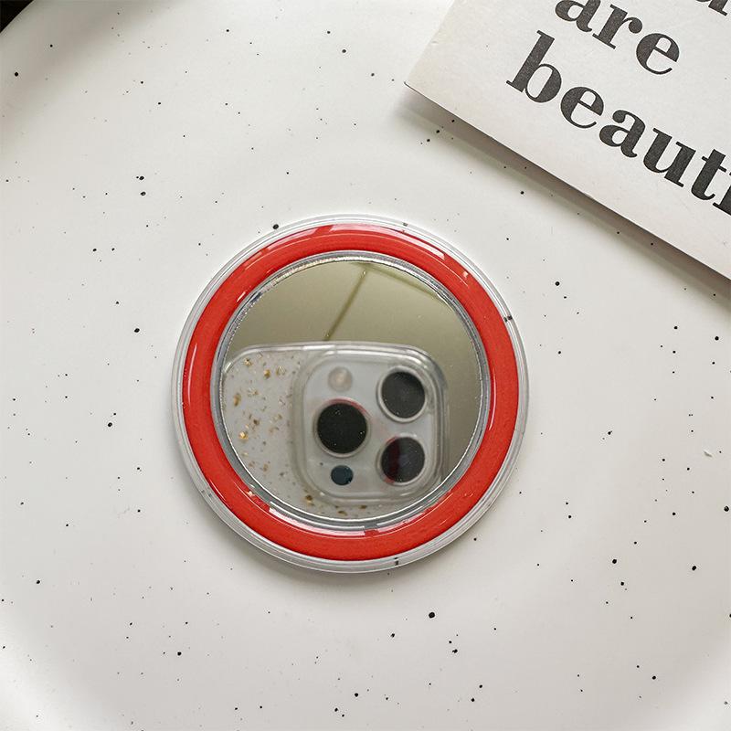 Magsafe Solid Color Magnetic Suction Transparent Mobile Phone Airbag Bracket Base Diy Mirror Portable Makeup Mirror Simple Refrigerator Sticker
