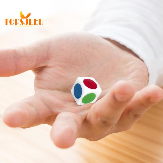 Colorful Dice - 10Pcs, 16MM, Teach Primary Secondary Colors, Fun Learning Games, Durable Acrylic, 6 Sided Educational Color Recognition Dice