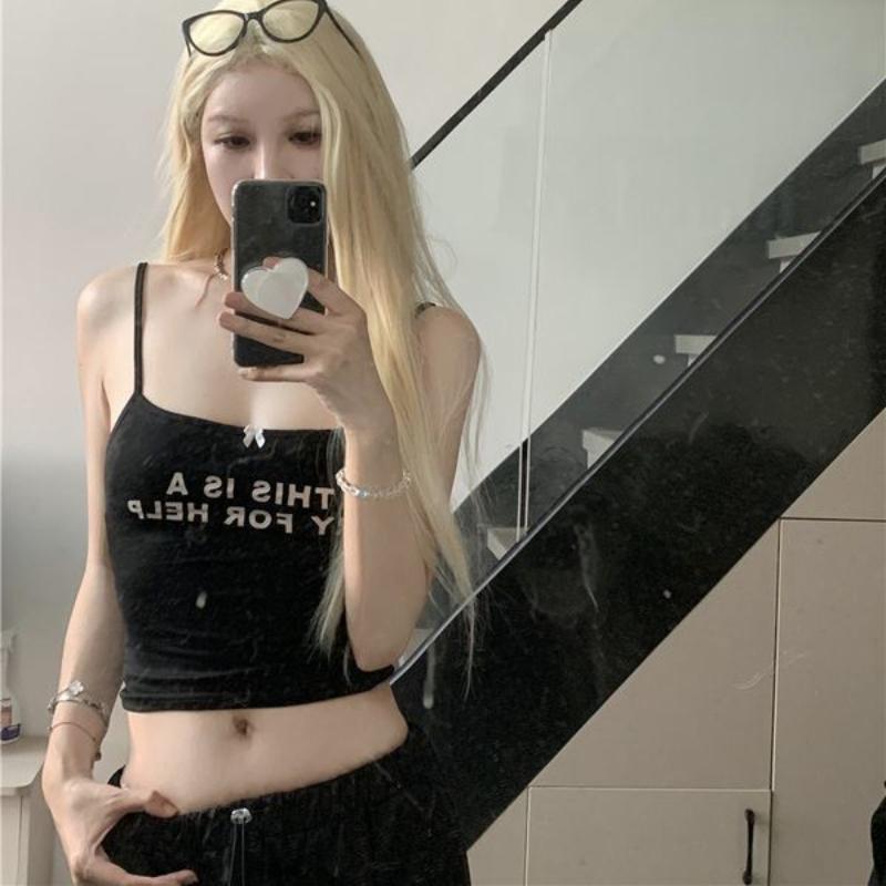 Girls Sling Vest Y2K Tops Sexy Vest For Women Fashion Tees Backless Sleeveless T-shirts Lady Tank Tops Inner Tee Club Bar Tops