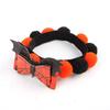Witch Bat Pumpkin Collar Halloween Pom-pom Cat Collar, Adjustable Cute Dog with Decorations Orange And Black Pom-poms for Cats Dogs Photogenic