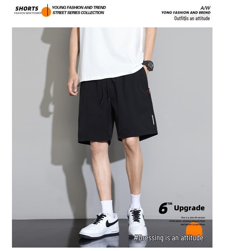 Men's Lightweight Ice Silk Casual Shorts - Trendy Loose-Fit Beach & Sports Pants