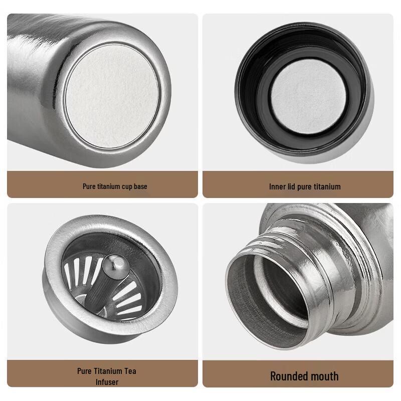 TAFUCO Pure Titanium Double-Layer Insulated Tea Mug