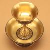 Buddhist Tribute Guardian Cup,Copper,Engraving Bronze Layer Two Handicraft Tibetan Buddhism Holy Water Plate,Desktop Decorative