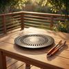 Iron BBQ Grill Pan Round Grill Rack Reusable Korean BBQ Grill Pan  Tourist Picnic Camping