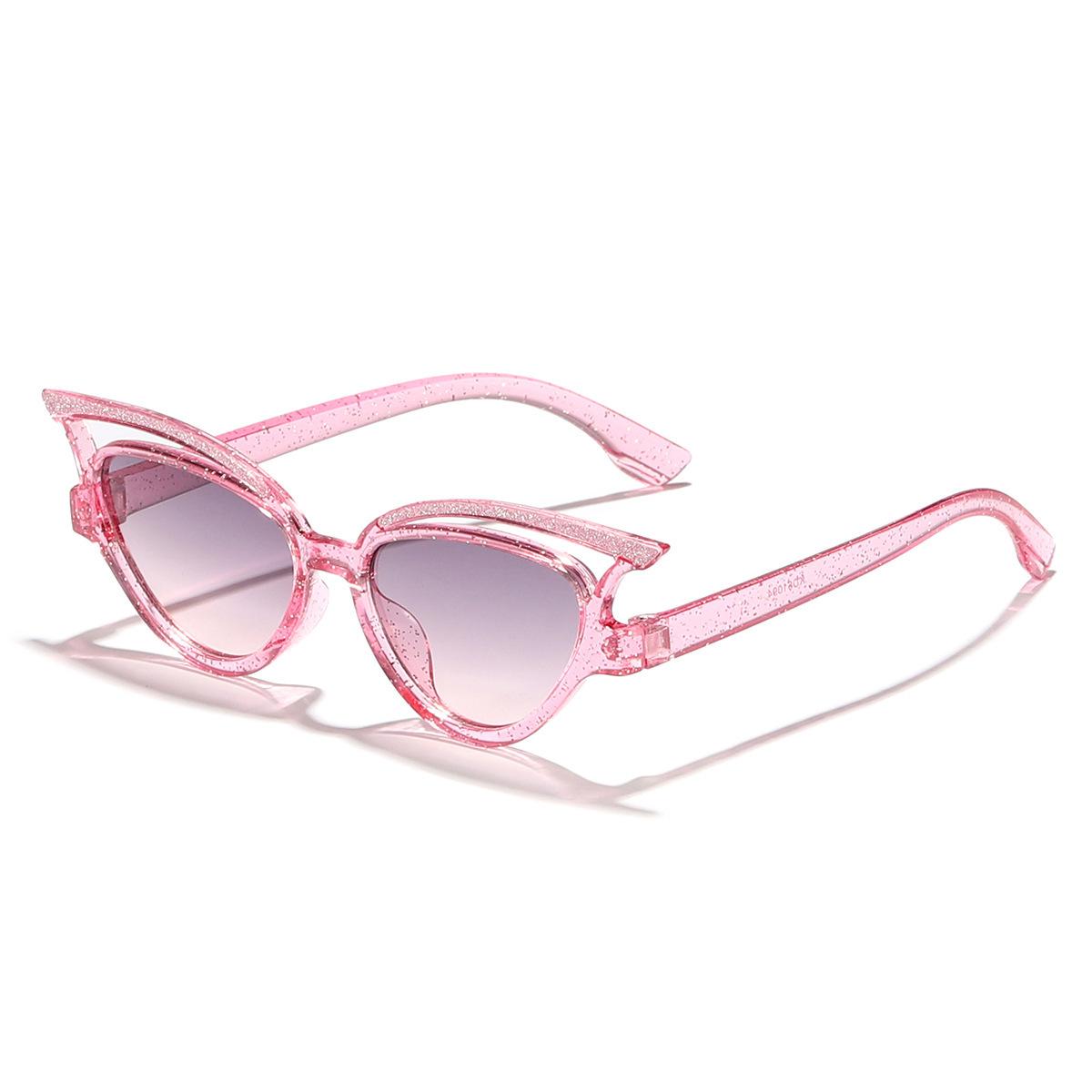 

Children S New Candy Color Hollow Out Shiny Cat Eye Boys And Girls Fashion Street Shooting Must-Have Sunshade Sunglasses