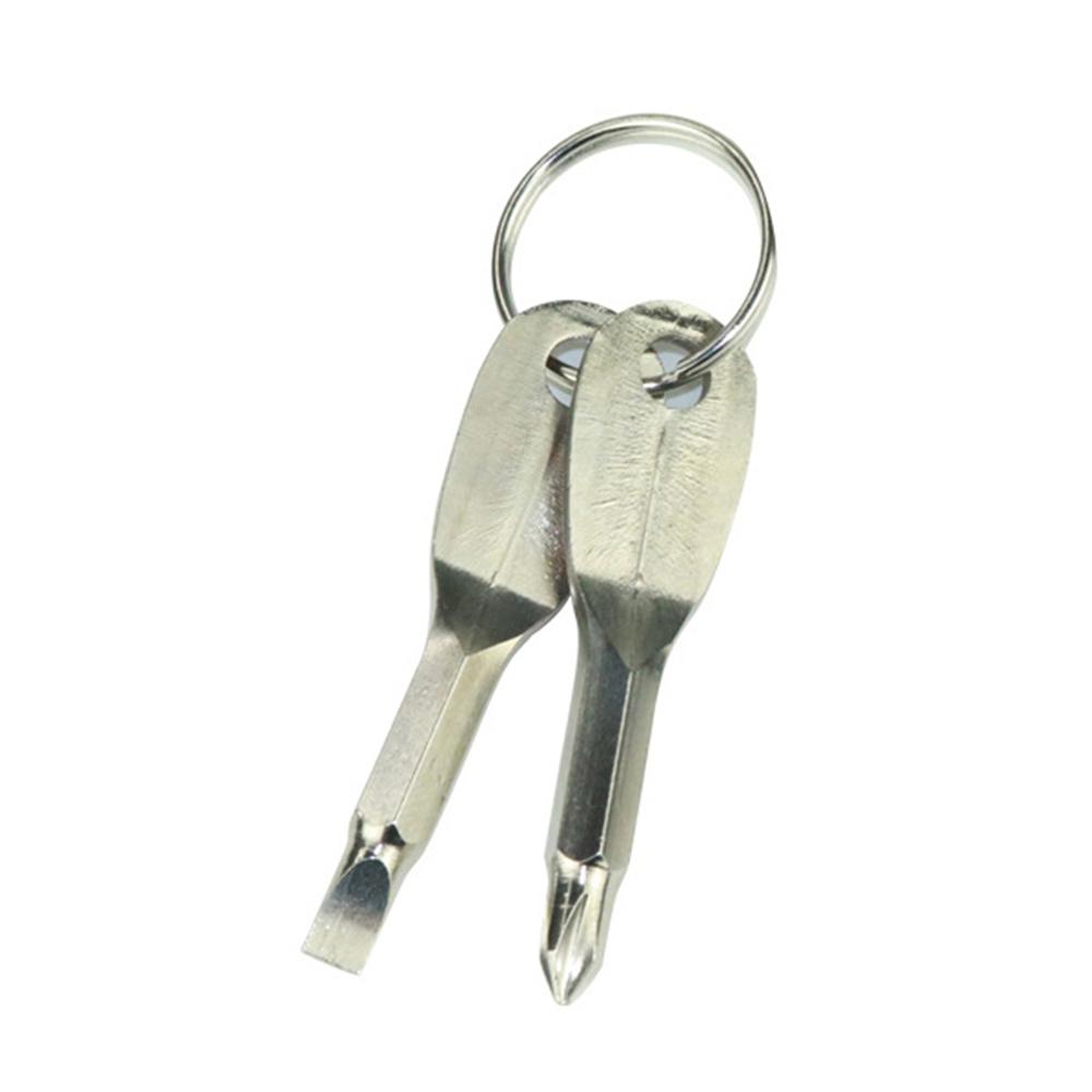 

2pcs/1set New Camping Portable Screwdriver Outdoor Small Tools Cross and Square Combination серебряный