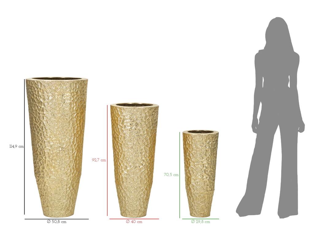 Vase Holder Glasy Set 3 Pcs Cm Ø 50,8X114,9-40X92,7-29,8X70,5