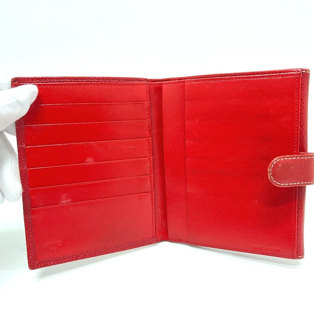 Loewe Anagram Geldbörse Kompakte Geldbörse Faltgeldbörse Leder Rot