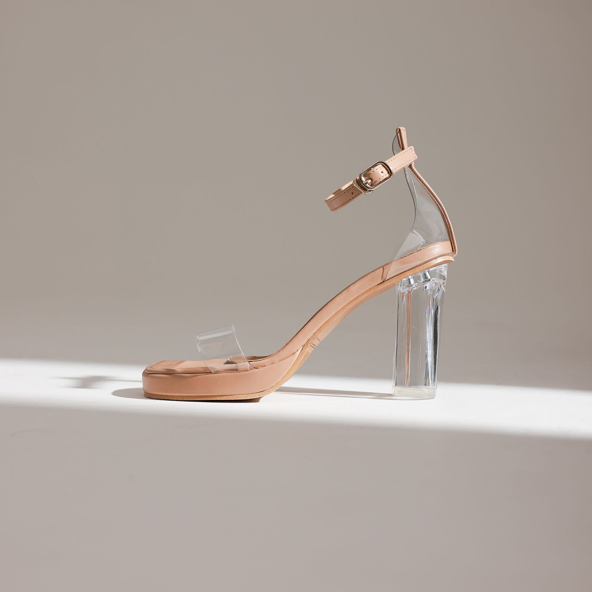 

Летние женские сандалии ПВХ прозрачные ремешок с пряжкой квадратный каблук 12 см туфли на высоком каблуке женские сандалии на каблуке женская обувь люкс 40