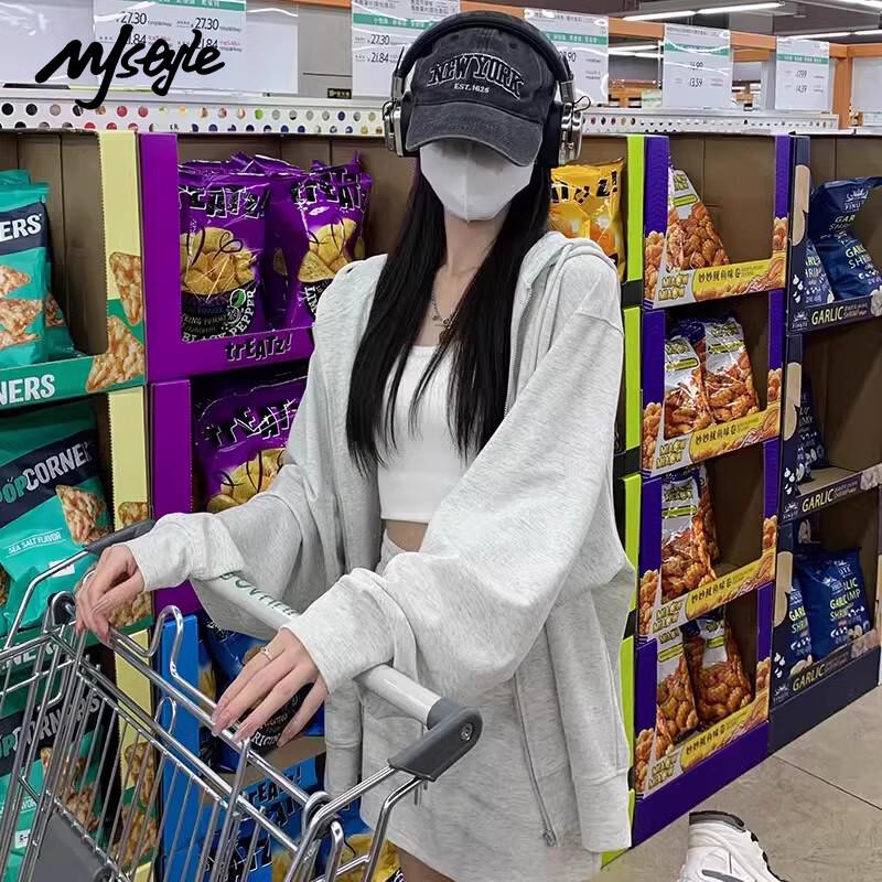 

MJ STYLE Women s Hooded Zipper Sweatshirt Jacket M