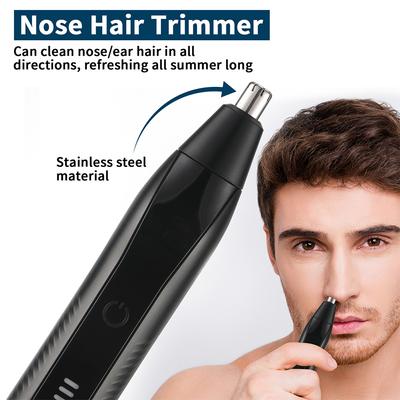 Tondeuse Électrique pour Poils de Nez pour Hommes Set de Beauté Multifonctionnel pour Hommes Tête Amovible Tondeuse Sourcils Nez Oreilles