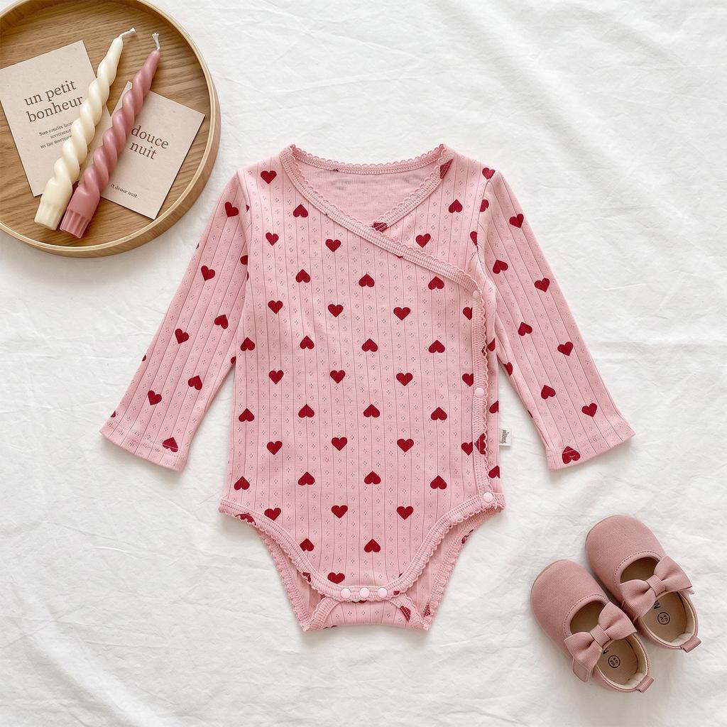 Cute Newborn Baby Girl Cotton Long Sleeve Nordic Style Romper And Pants