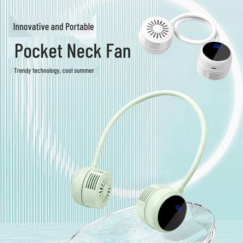 Portable Leafless Neck Fan: Silent, USB Rechargeable, Foldable, Mini Pocket Design