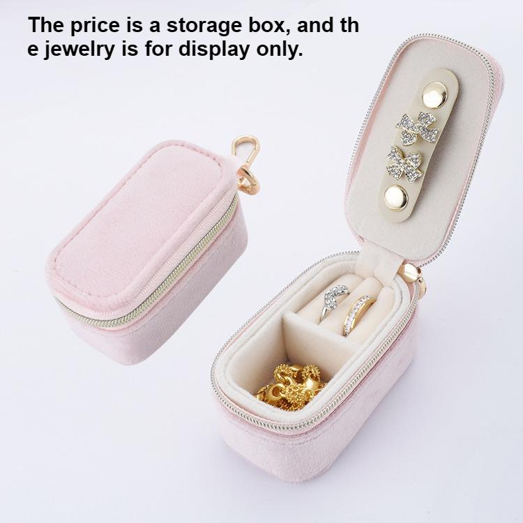 

2026 New Hanging Keychain Jewelry Box Mini Cute Travel Jewelry Storage Case for Women Girls розовый