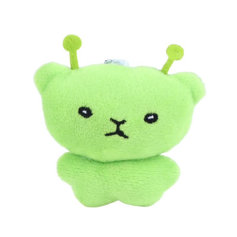 Cute Mini Green Alien Plush Keychains Cartoon Soft Stuffed Doll Keyring Bag Hanging Decoration Car Key Chains Kawaii Gifts