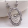 Holy Spirit Bird Women's Pendant Necklace Set with Zirconia Multi-color Decorative Necklace