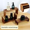 3Pcs Wood Display Stand Rectangle Wooden Riser Display Shelf Organizer Dessert Figurines Perfume Jewelry Ladder Organizer Shelf