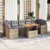 VidaXL Garden Lounge Set with Cushions 8 Pcs Beige Braided Resin 3327013