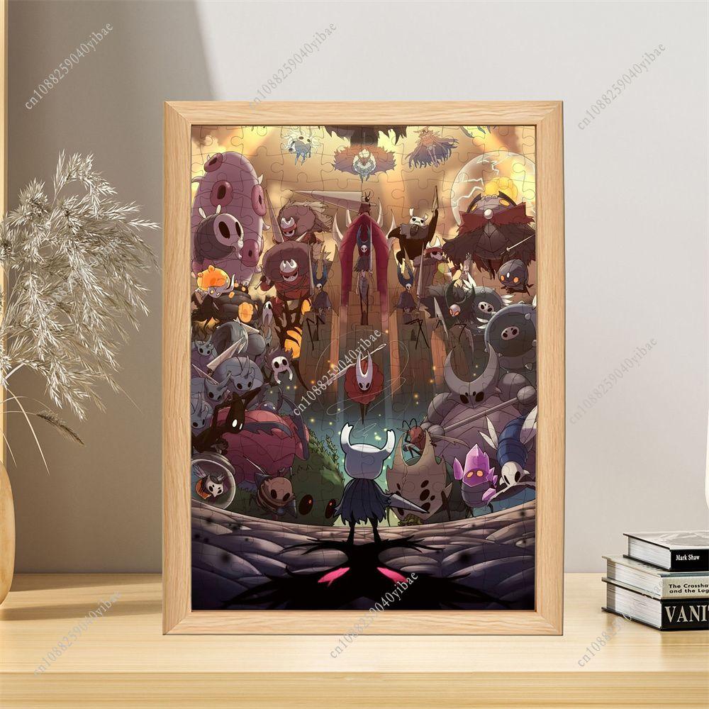 Hollow Knight Puzzle mit Rahmen – 50-teiliges Cartoon-Spielpuzzle, Zubehör, Geschenk für Freunde und Fans, 10 x 15 cm