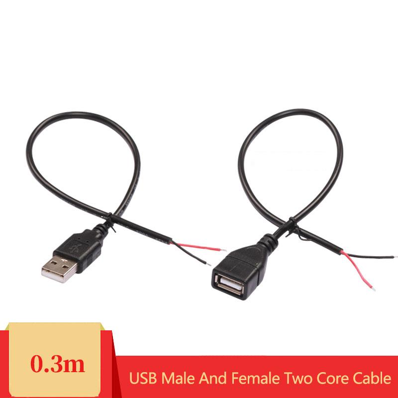 Copper USB Single Male Head Two Core Charging Cable Four Core Data Cable USB Connection Cable Tin Supply Cable Extension Cable