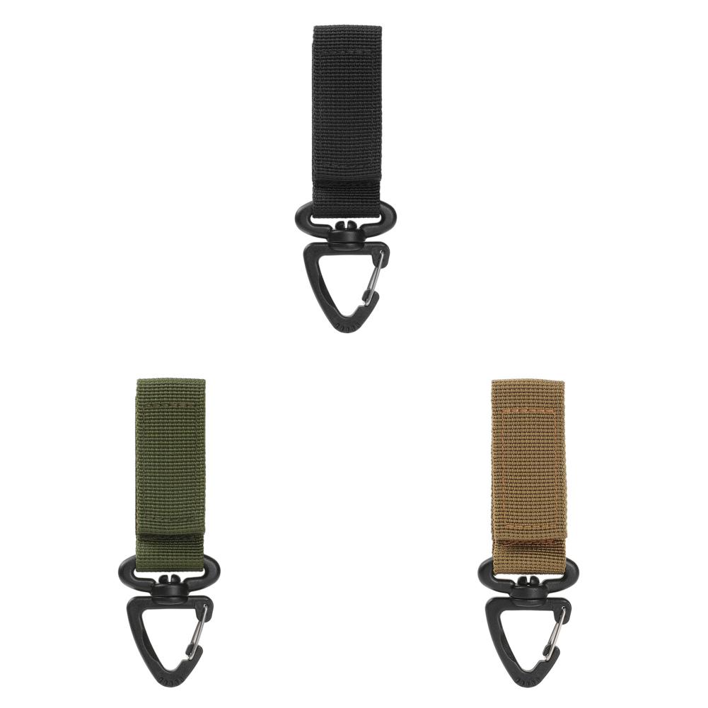 

D Ring Carabiners Clip Clip 360-Degree Rotation Backpack Hanging Buckle (Black)