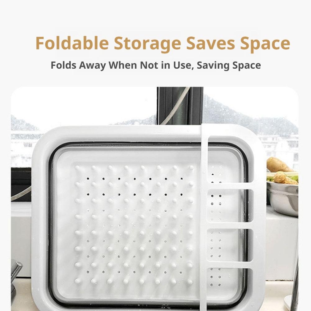 Collapsible Dish Drainer Sink Dinnerware Organizer Storage Tray Portable Drying Rack for Kitchen Storage, RV, Camper Van Cutlery